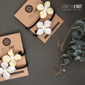 [KNOTXKNOT] 메탈릭 골드 실버 플라워 2종 세트 헤어밴드