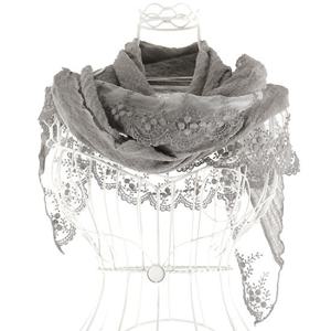 [더로라] 단색레이스삼각스카프 - 블루밍 레이스 S7132