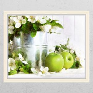 아트박스/꾸밈 ch869-풋사과와꽃수채화_창문그림액자