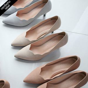 [바닐라슈] 뉴 라라엔젤 꽃잎라인 누벅 플랫,펌프스(1cm,5cm,7cm