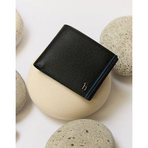 헤지스 액세서리 남성 25SS 스테디셀러 블랙 단색 소가죽 반지갑 WUWA5E151BK