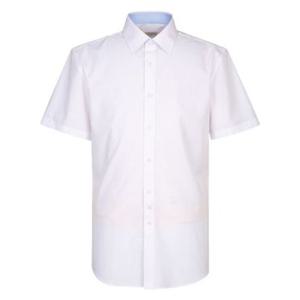 [까망베르] 구김방지 남성용 슬림핏 화이트 와이셔츠 반팔 S003
