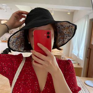 양면 벙거지 여성 코튼 챙 모자 벙거지 버킷햇