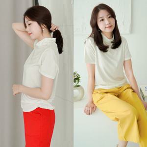 [쉬즈마담]T56256 허리셔링 인견 반폴라티 특허등록 풍기인견