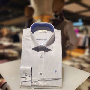 듀퐁셔츠 SE4SM21LS318SBU 24SS 컴퍼터블 라인 120수 잔잔한 도비 슬림 핏 셔츠