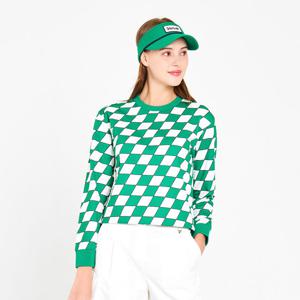 [볼빅어패럴] 여성 골프 변형 아가일 패턴 긴팔 라운드 티셔츠 VLTSN253_GE