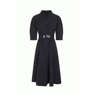 더아이잗 IM4M0OP80 프릴 밴딩 하프넥 셔츠 원피스