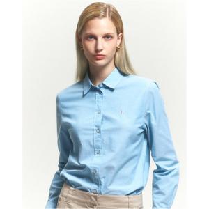 헤지스 여성 24FW 반값세일블루 옥스퍼드 긴소매 셔츠 HSSH4CC74B2