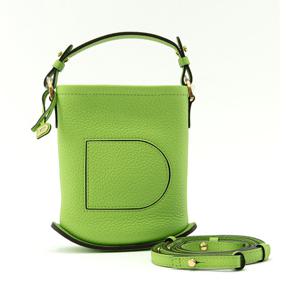 델보 여성 PIN TOY 미니 스몰 가죽 레더 숄더 토트 백 그린 AA0608AQY0