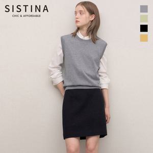[SISTINA] 플레인 라운드넥 슬리브리스 니트_ASKPOO31510