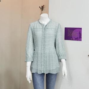 올리비아하슬러 DP01 패턴 플리츠 블라우스 OHDFBL202