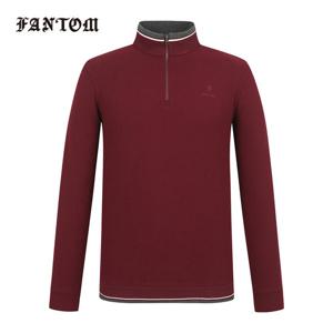 [팬텀] 남성 로고 자수 티핑 포인트 반집업 긴팔티셔츠