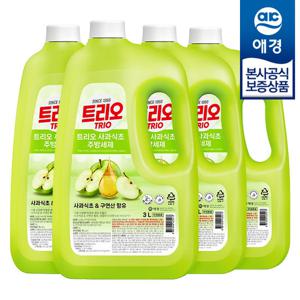[애경] 트리오 사과식초 주방세제 3L x4개