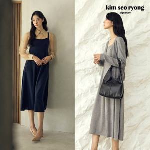 김서룡실크캐시미어 100% 뷔스티에 니트 원피스