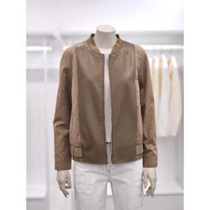 프렐린 세이브존02 인조가죽 배색 집업점퍼 RJJ251060