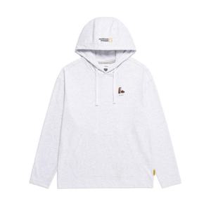 내셔널지오그래픽N251UHD051 동물 와펜 세미 오버핏 후드티셔츠 M/IVORY