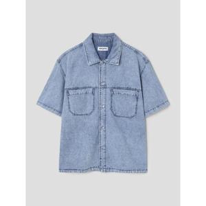 [로가디스] [LIGHT SETUP] 데님 오버핏 반팔 셔츠  스카이 블루 (RY5465C94Q)