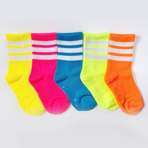 유아겨울양말 흰색세줄 형광색 아동양말 5족 초등학생 어린이 선물