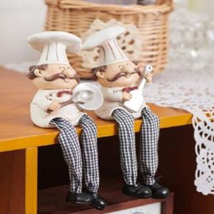 목각인형 구스토 주방장 앉은 인형 2p