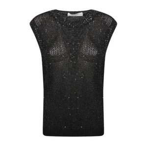 골든구스 시어 블랙 컴포터블 블렌드 패브릭 탑 GWP01922 P0016