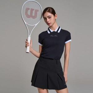 반팔 티셔츠 반팔티 다운블로우-DBSSTBK2501W 골프 배색라인카라