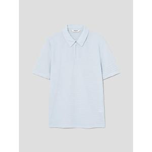 [로가디스] 나일론 스트레치 반팔 집업 칼라넥 티셔츠 - 스카이 블루 (RY5442P73Q)