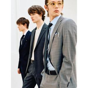 [로가디스] [A4] REDA 울 체크 레귤러 핏 수트 재킷 - 라이트 그레이 (RX5401P132)