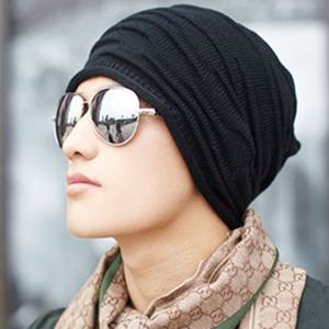 주름니트롱비니모자 겨울 여성 남성 벙거지 뜨게 모자