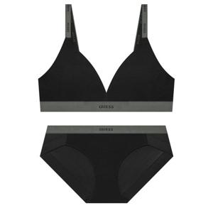 투톤 일체형 몰드 브라렛 팬티 세트 - 블랙