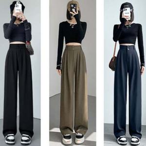 핀턱 링클프리 와이드 팬츠 하이웨이스트 뱃살커버