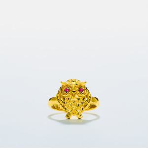 [베티블루] 995 999 24K 순금 귀여운 장군 부엉이 여성 여자 11.25g 금 링 반지