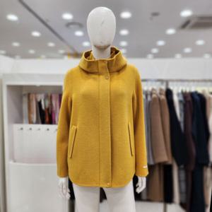 [조이너스]여성 자켓 23신상 후드 안감 누빔 모직 하프 코트JDW0