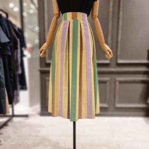 [아니베에프]  A25WSK520_컬러배색 뒷밴딩스커트