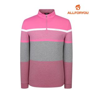 [올포유] 남성 스트라이프 배색 반집업 티셔츠 AMTHL1361-403