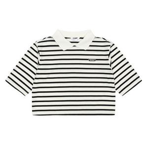 [소이]남아 스트라이프 7부 카라 티셔츠 23F0485_BK