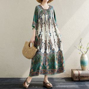 에스닉 G126653_보헤미안 에스닉 루즈핏 롱원피스