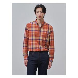 [빈폴멘]펜포켓 멀티체크 셔츠  오렌지 (BC4864C138) .
