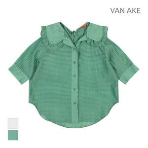 [반에이크]MARIO프릴 빅카라 반팔 블라우스_VB38BLUD03Z