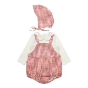 [블루독베이비] 25FW겨울 (PK)꽃카라 체크 SET 바디수트 (45C1360402)