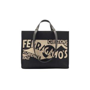 페라가모 라지 캔버스 토트백 블랙 219475-776542