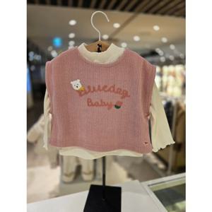 [블루독베이비] 25 FW(핑크)러블리 베스트세트(45C1433001)유아 아가옷 백일 돌 선물 조카 티셔츠 조끼 (45