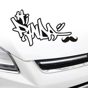 할인 수염텍스트판다 차량용스티커 / 초보운전
