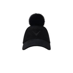 캘러웨이골프모자 PQC CWAC23W616_BK 여성 코듀로이 와이드챙 6쪽 캡