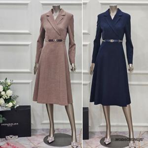 [미니멈]MD 카라넥 벨티드 플레어 원피스 MD MXCAWO8130 M_CJ