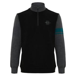 [와이드앵글]남성 TO 스웨터 소매 쿼터집업 티셔츠 Black(WMW25232Z1)