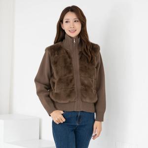 [모슬린]엄마옷 에코 인조밍크 퍼 니트 점퍼 510FGH063 마담/중