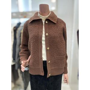 [올앤선드리]카라 버튼 부클 뽀글이 가디건 A5WAKJ122