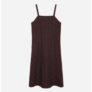 [써스데이아일랜드](T258MOP236W)멀티 체크 볼륨 레이어드 원피스