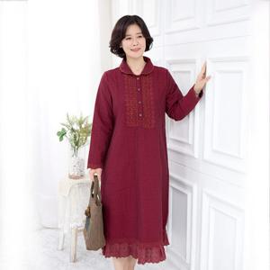 [모슬린]엄마옷 잔꽃카라 면 생활한복 원피스 515FGH700 마담/중