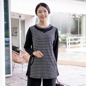 [모슬린]엄마옷 자가드 긴팔 롱티셔츠 515FGH296 마담/중년여성/